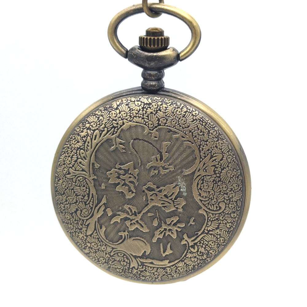 Eagle and Flag Patriot Pocket Watch Patriotic Vintage Bronze Finish America Gift - Picture 3 of 8
